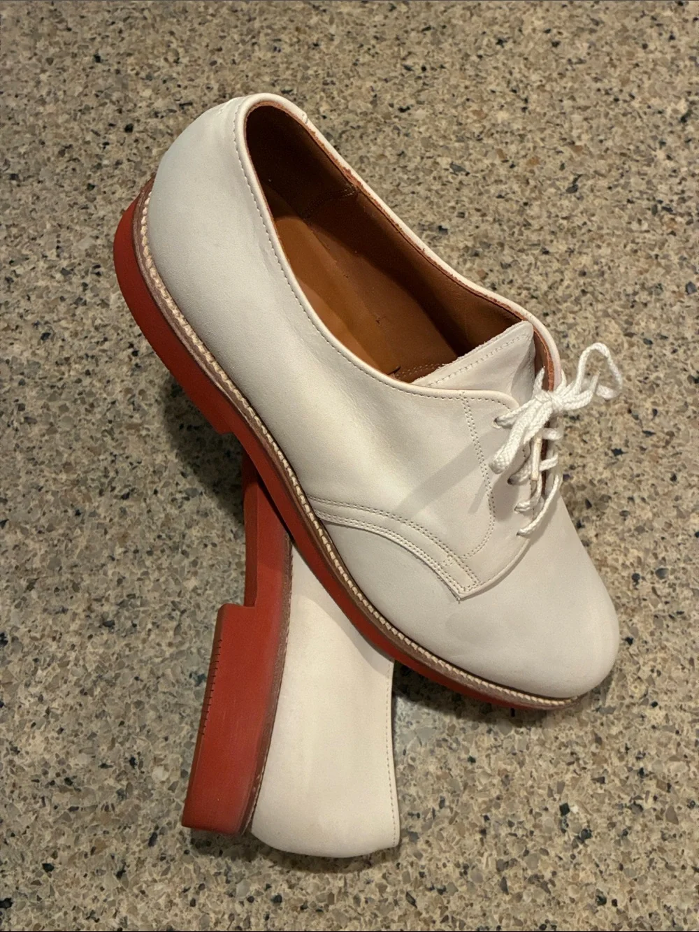 Vintage Brooks Brothers Men 9 E/C White Nubuck Suede Derby Oxford Dress Shoes